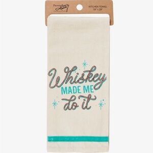 Whiskey Made Me Do It Kitchen Towel-NWT